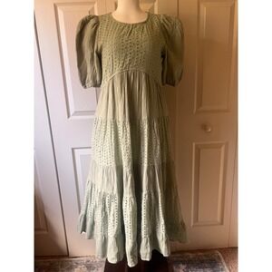 Cottagecore Tiered Midi Dress Coquette Milkmaid Fairy Y2K Babydoll